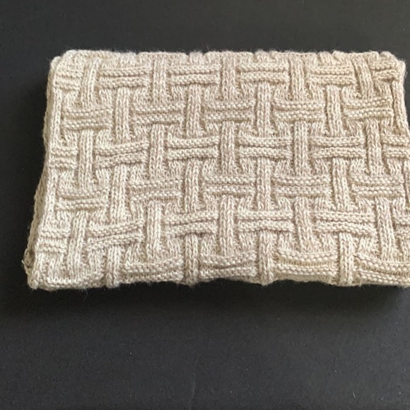 Knit Tan & Cream Infinity Scarf - Picture 4 of 5